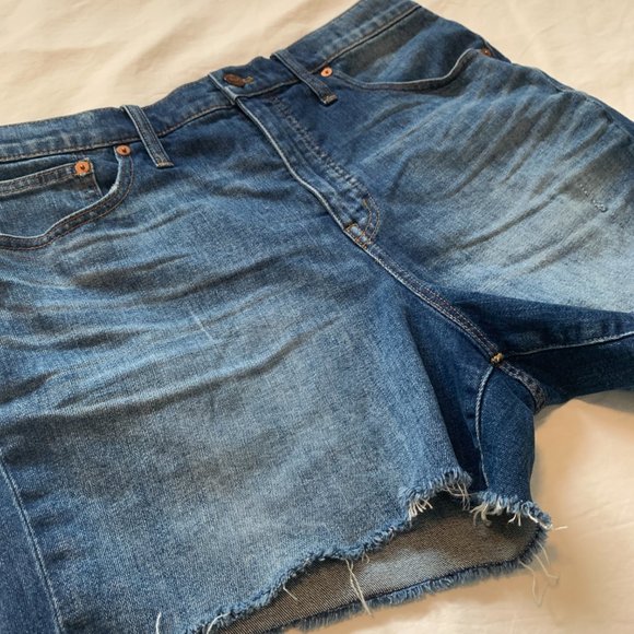 High-Rise Denim Shorts in Glenoaks Wash, Cutoffs - size 31 - Picture 4 of 8